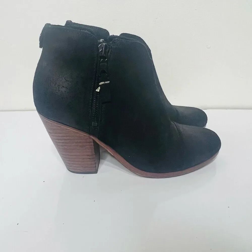 Rag & Bone Black Leather Margot Bootie Sz 37.5 (7)